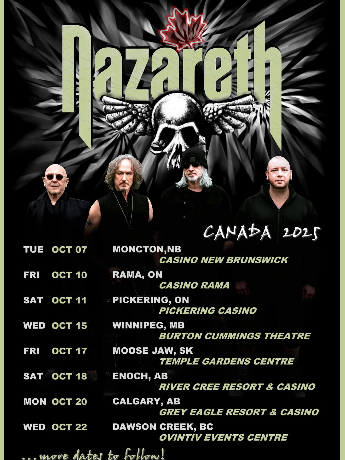 Nazareth Bending The Rules Tour Poster 2025