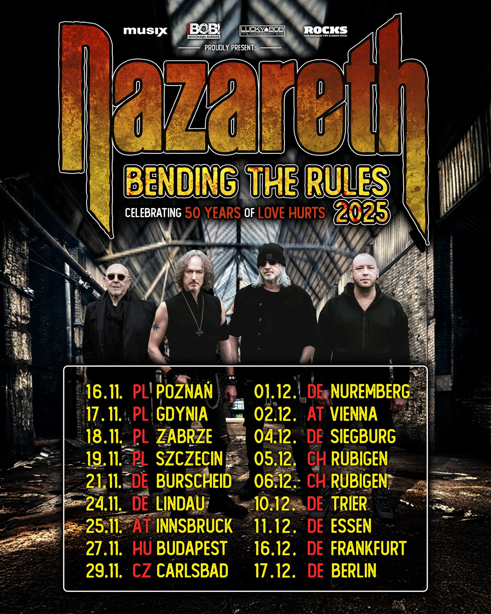 Nazareth Bending The Rules Tour Poster 2025